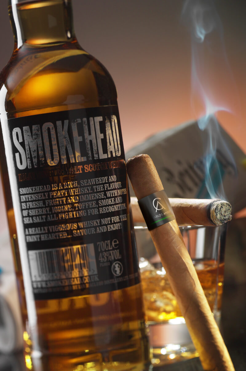 Carlos André Corona & Smokehead Islay Single Malt Bottled Whisky